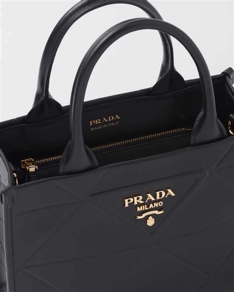 small prada symbole leather bag with stitching|Small Prada Symbole Leather Bag With Stitching.